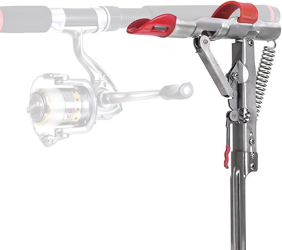Lixada Automatic Double Spring / Automatic Spring Angle Pole Fish Rod Bracket حامل الصيد القياسي الفولاذ المقاوم للصدأ القابل للتعديل لأقواس الدعم الأرضي الحساسية & amp؛ رف قطب السمك القابل للطي