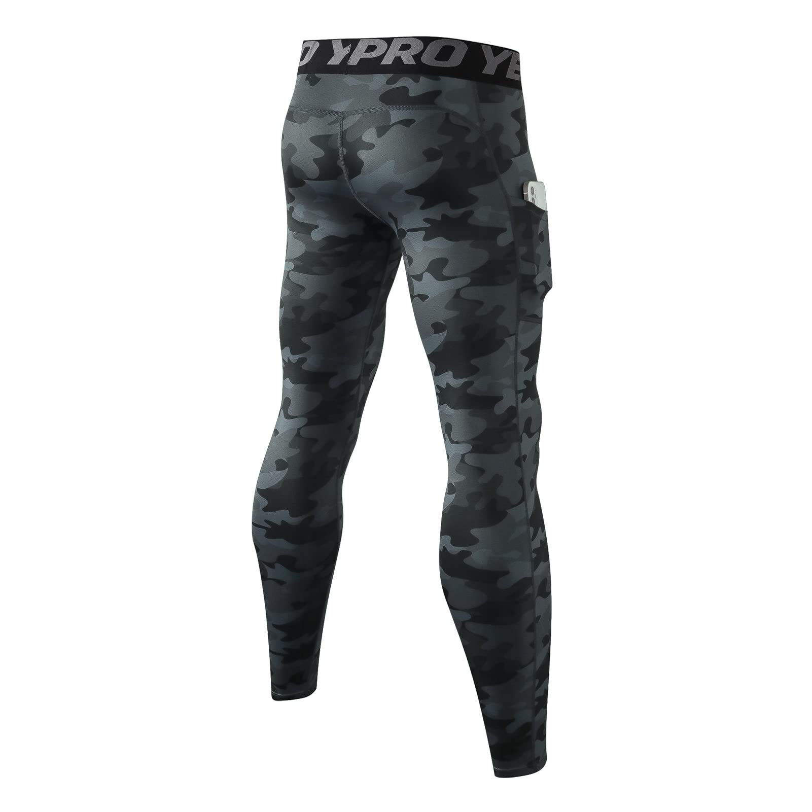 Leggings Hombre Pantalones Deportivos de Compresión Secado Rápido Mallas Largas con Bolsillos para Running Fitness Yoga
