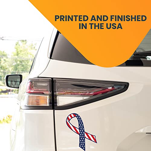 Image of Magnet Me Up American Flag Ribbon Magnet Decal, 3.5x7 Inches, Heavy Duty Automotive Magnet for Car Truck SUV