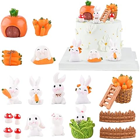 Juego de 20 decoraciones de pastel de conejo Cover