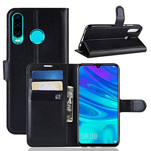 Capa tipo carteira para Huawei P30 Lite, capa para Huawei P30 Lite, couro PU Litchi Skin [capa tipo