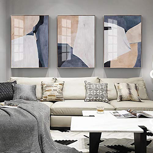 Toile abstraite marbre beige moderne affiche murale grise décoration maison triptyque 70x100