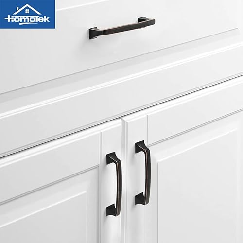 Miniatura 5 de HOMOTEK Paquete de 10 tiradores de gabinete con agujero central de 5 pulgadas, manijas de muebles de arco de pie cuadrado grande, accesorios de