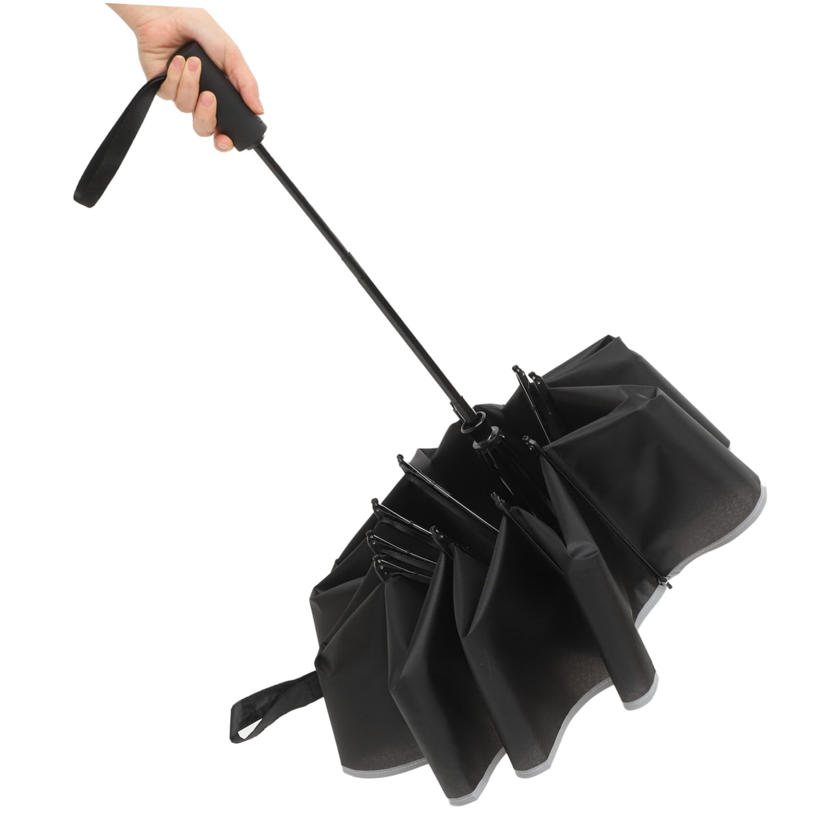 Healvian Paraguas Plegable Reflectante Resistente Viento con Apertura Automática Compacto Unisex para y Sol