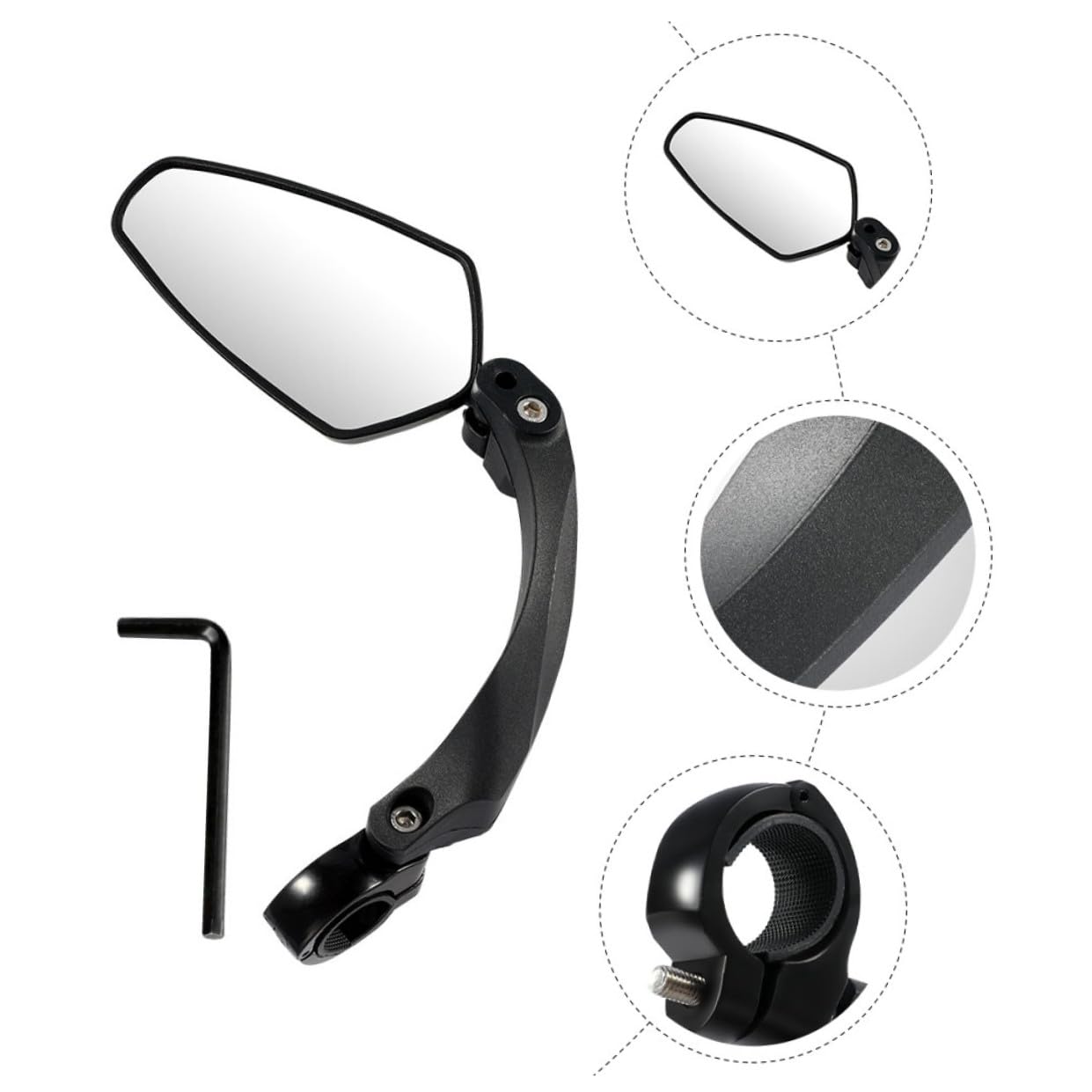 BESPORTBLE 2pezzi Specchietto Retrovisore Per Bicicletta Specchio Manubrio Per Visione Ampia e Sicura Compatibile Con Biciclette Da Corsa e Mountain Bike