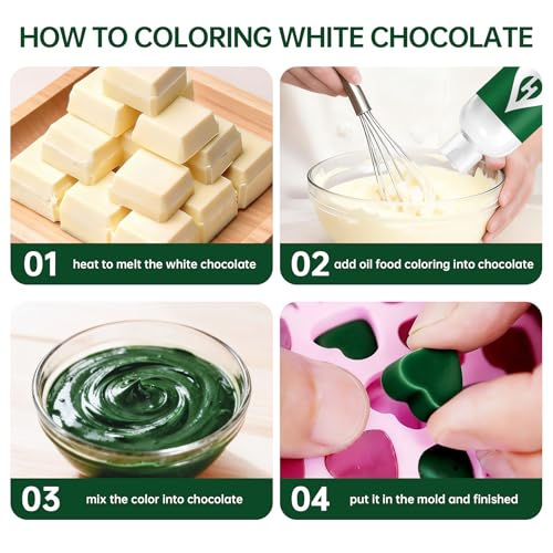 Image of Forest Oil Based Food Coloring for Chocolate - Herbeklab 100ml Professional Concentrated Oil Food Dye for Candy Melts, Chocolate, Cake Pops, Strawberries & Baking