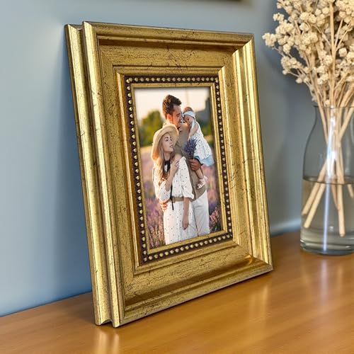 Image of Art Street Elegant Vintage Table Photo Frame for Tabletop With Back Stand, 4x6 Inch Photo, Decorative Frames Perfect for Home Decor, Unique Gift Idea, Durable, Birthday, Wedding, Return Gift (Gold)
