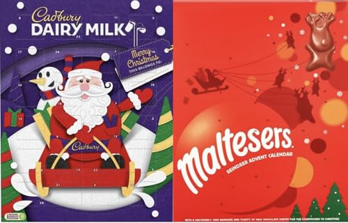 Christmas Milk Chocolate Advent Calendar 2024 - Pack of 2x24 Days Christmas Countdown Milk Chocolate Advent Calendars for Kids