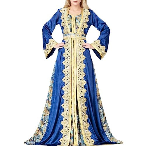 NaLatia Caftan pour femme - Longue - Style oriental - Style musulman - Royalty Dubaï - Robe d'été africaine - Bohème - Plage - Grande taille - Caftan