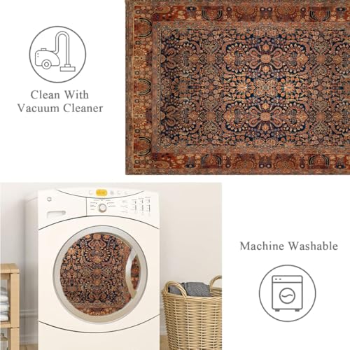 Image of ishro home 5x7 Feet 3D Jet Multi Printed Carpet Rug Runner and Carpets for Bedroom /Living Area /Home with Anti Slip Backing (Rustique Night, 5x7 fts)