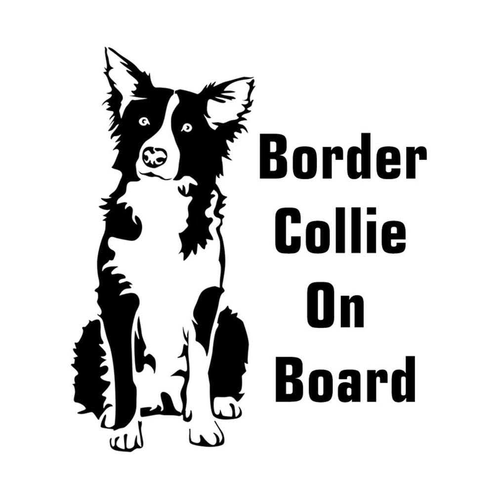 Border Collie On Board Car Sticker Automobiles Motorcycles Exterior Accessories 17cm*15cm(Black)
