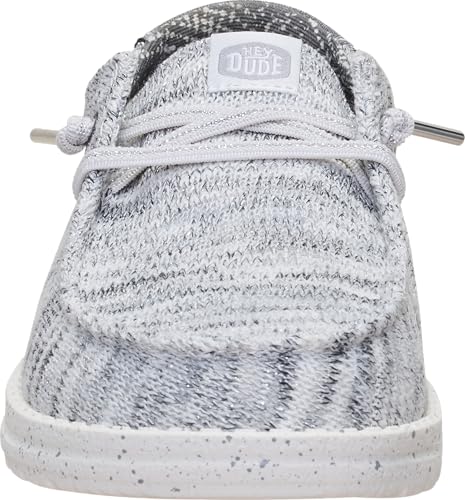 Image of HEYDUDE Women's Wendy Knit Shimmer Slip On Loafers | Lightweight Knit Shoes | Easy On Travel Ready