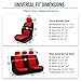 FH Group Car Seat Covers Full Set Cloth - Universal Fit Automotive Seat Covers, Low Back Front Seat Covers, Solid Back Seat Cover, Washable Car Seat Cover for SUV, Sedan and Van Red