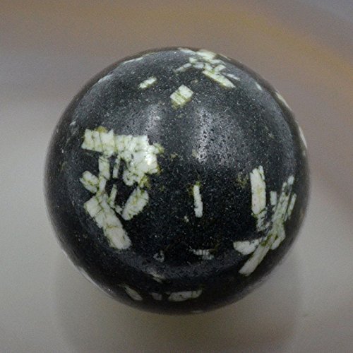 AD Beads Natural Gemstone 30mm Round Ball Crystal Healing Sphere Massage Rock Stones (Chrysanthemum Stone)