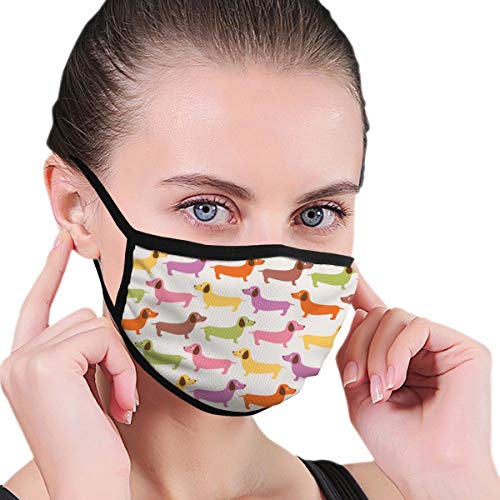 Cartoon Dachshund Dog Mouth Mask, Unisex Adult Ear Loop Face Mask, Anti Dust Warm Ski Cycling Safety Fashion Mask