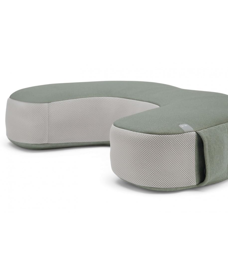 Inglesina Elysia Cuscino Allattamento Ergonomico con Cintura Lombare, Doppia Densità, Tessuto Bambù Traspirante 3D, Supporto Neonato e Mamma, 0-3+ Mesi, Balance Green