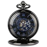 taschenuhr handaufzug edelstahl PERFEKTE GESCHENKWAHL - Diese mechanische Taschenuhr ist mit einem Armband und einer hochwertigen Uhren-Geschenkbox ausgestattet.Präzise römische digitale klassische Uhrwerk-Taschenuhr ist es wert, gesammelt und verschenkt zu werden, das beste Vater-Weihnachtsgeschenk / Männer-Geschenkidee / Männer-Geschenkidee / Ehemanngeschenk!