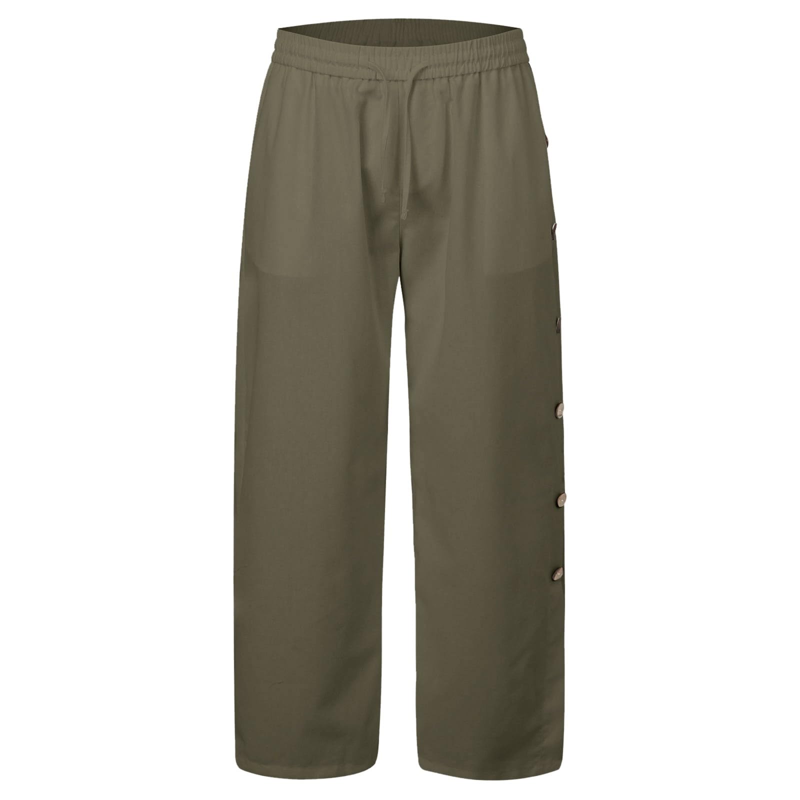 Pantaloni da jogging da uomo con bottoni sul lato, con abbottonatura laterale, per il tempo libero, casual, per lo sport, per la riabilitazione