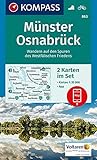  KOMPASS Wanderkarte Münster, Osnabrück: 2 Wanderkarten 1:35000 im Set inklusive Karte zur offline Verwendung in der KOMPASS-App. Fahrradfahren. (KOMPASS-Wanderkarten, Band 863)