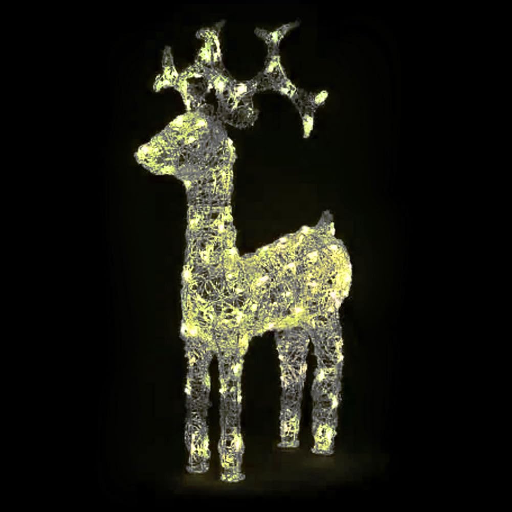 BAKAJI Helles Weihnachtsrentier für den Außenbereich, leuchtende Hirsch LED Weihnachtsdekoration außerhalb der Tür, Garten, 3D-Weihnachtsdekoration für den Außenbereich IP44 (Warmweiß, 100 cm)