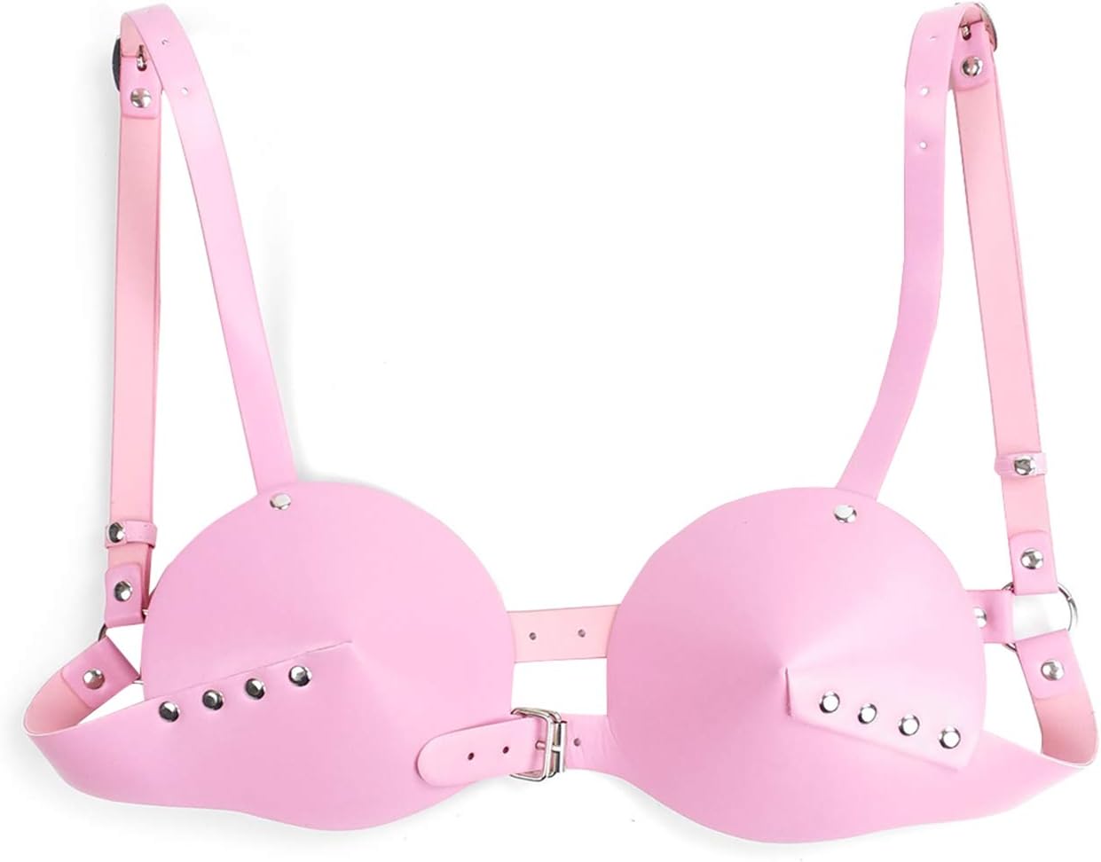 Women's Leather Bullet Cup Bra Body Harness Adjustable Brooch Buckle Punk Lingerie Bra Catwoman Costume