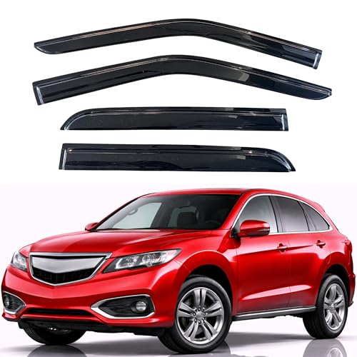 Image of KPY Rain Guards Fit for 2013-2018 Acura RDX, Out-Channel Window Visors Vent Wind Deflectors 4PC, Car Accessories for 13-18 Acura RDX