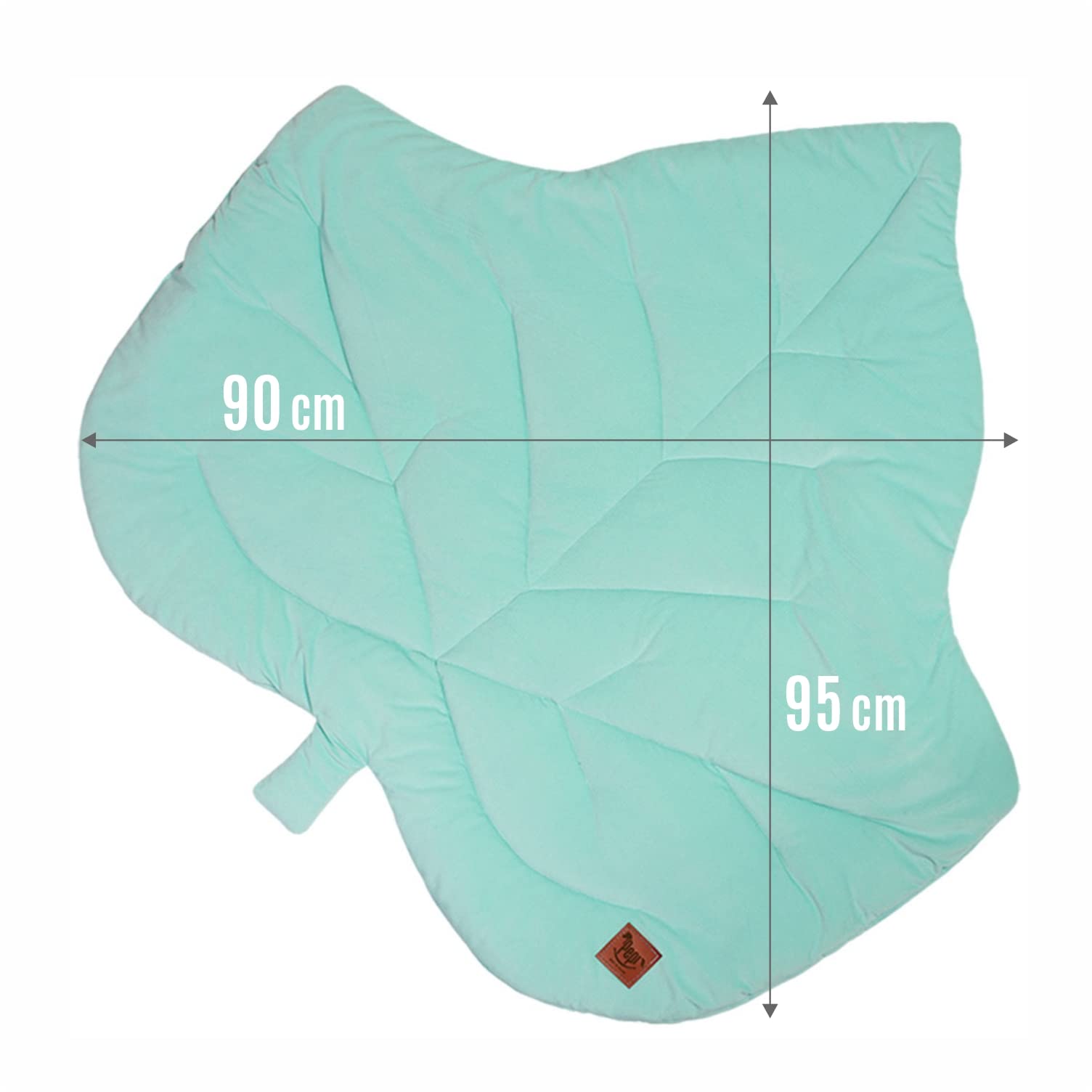 Krabbelmatte Baby Spielmatte Baby Schadstofffrei 100×90 cm - Blatt Krabbeldecke Spielmatte Kinder Velvet - Babymatte Krabbelmatte (Mint)