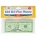 LEARNING ADVANTAGE Fifty Dollar Play Bills - Set of 50 $50 Paper Bills - Designed and Sized Like Real US Currency - Teach Currency, Counting and Math with Play Money