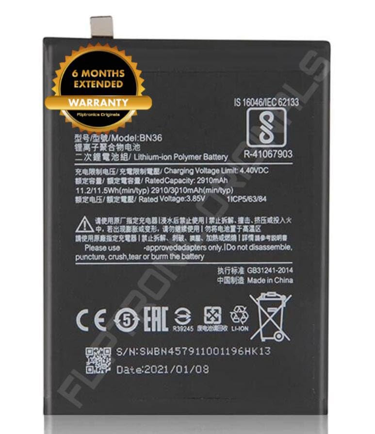 Image of BN36 Battery for Redmi A2 / 6X /M1804D2SG / M1804D2SI / MZB6440IN Battery with 6 Month Warranty****(U191)