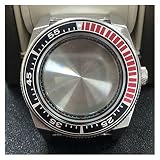 YANGQI yaoqijie Black Shadow Shadow 43mm Caso di Orologio 316L Acciaio Inossidabile Acciaio Inossidabile Bellino Zaffiro Glass 1 0tm. Impermeabile Compatibile con NH35 / NH36. Movimento Lasting
