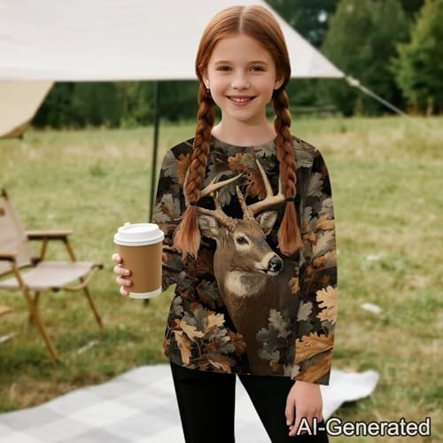 Image of Renewold Boys Girls Tees Kids T-Shirt Long Sleeve Crewneck T Shirts Casual Athletic Tops Clothing for Home School Travel