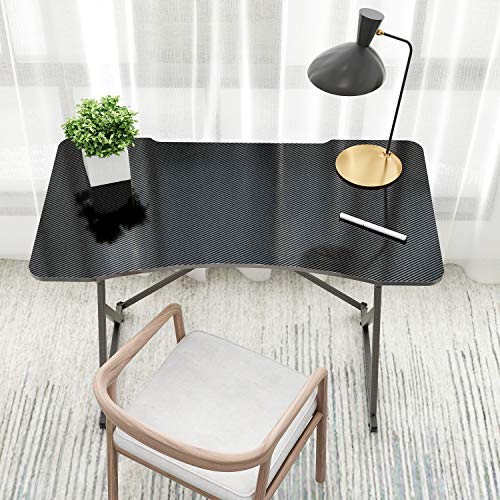 Gaming Desk, Ergonomic Black Home Office Computer Table, Gamer Workstation for PC/Laptop, 43