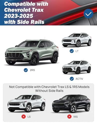Image of JOYTUTUS 300LBS Lockable Roof Rack Cross Bars Compatible with Chevy Chevrolet Trax 2023-2026, Heavy Duty Anti-Theft Aluminum Crossbars for Rooftop Cargo Carrier Luggage Kayak Canoe Ski Snowboard