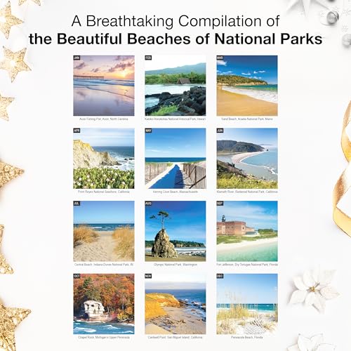Image of RED EMBER National Park Beaches 2026 Wall Calendar 12 Month | 12 inch x 24 inch Open | Thick & Sturdy Paper | Giftable | Nature Calendar 2026