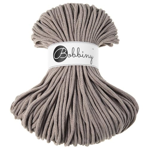Bobbiny Premium 5mm Braided Macrame Cord (Coffee) 108yds/330ft (100% Recycled Cotton)