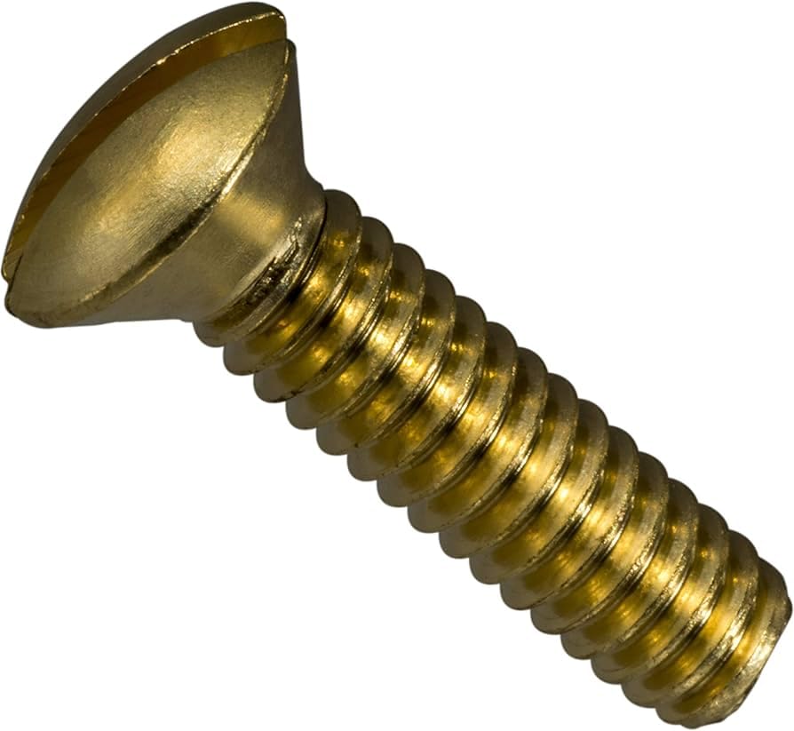 Newport Fasteners Brass Switch Plate Screws (Quantity: 100) - #6-32 x 1/2 inch Slotted Oval Head Machine Screws