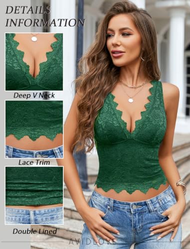 Image of Avidlove Lace Tank Tops for Women Summer Going Out Tops Y2k Sexy Lace Top