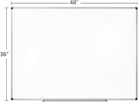 Vista 2 de Realspace™ Pizarra magnética de borrado en seco, 36 x 48 pulgadas, marco plateado
