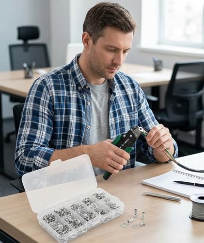 Image of 320Pcs Wire Connector, Crimping Tool, Professional Crimper Tool for Automotive Wiring and Home Electrical Maintenance, Assorted Terminal Connectors with Durable Crimping Pliers