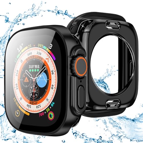 CABOBE Ή Apple Watch P[X 49mm IP68 hP[X 360 AbvEHb`Eg2/Eg Jo[ Apple Watch Ultra2/Ultra Jo[ Ή AbvEHb` P[X KXtB ̌^ PC
