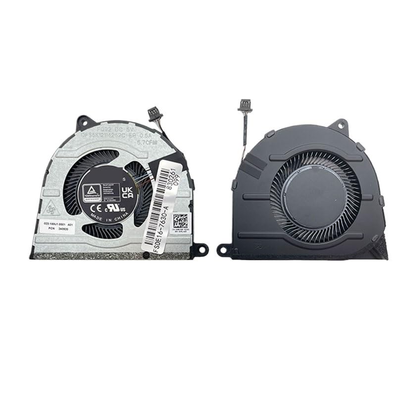 Laptop Cooling Fan for Dell for Inspiron 7630 16-7630 Cooler FQ92 CN-0WMXW4 WMXW4 FQ93 CN-040RPX 40RPX DC5V 0.5A Easy to Replace(CPU)