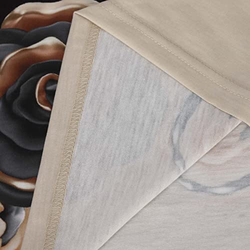 Floral Tops For Women 2023 Button Down Ethnic Print Casual Short Sleeve Shirts Blouse Plus Size Square Neck Beach Top Khaki #TOP5