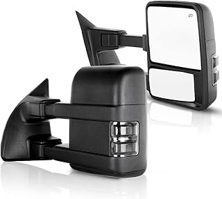 ECCPP Tow Mirrors fit for 1999-2002 for Ford for F250 for F350 for F450 for F550 Super Duty Towing Mirrors with Power Heated Manual-Folding - Texture Black Pair Mirrors Driver Side and Passenger Side