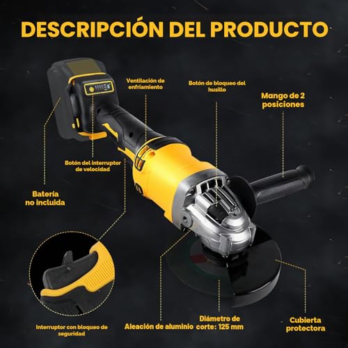 Amoladora angular para Dewalt que corta metal pulido sin cables 7