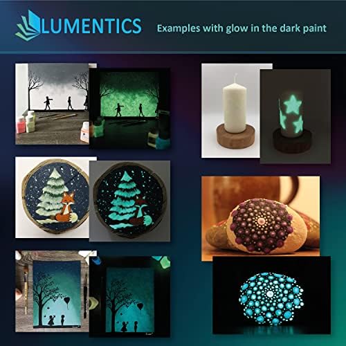 LUMENTICS Paint Colour: White Glow-In-The-Dark, 100 g Glow-In-The-Dark Colour With Glitter Glow-In-The-Dark Craft Paint UV Glow (Natural/White)