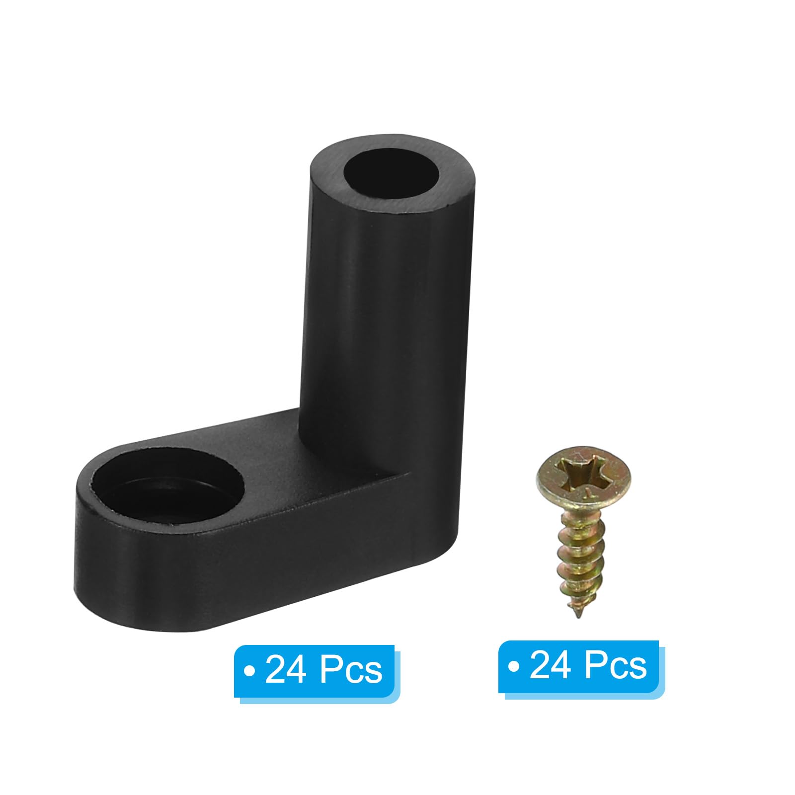 24-Piece L-Type PCB Spacer Kit - 20mm Plastic Motherboard Standoffs With Screws