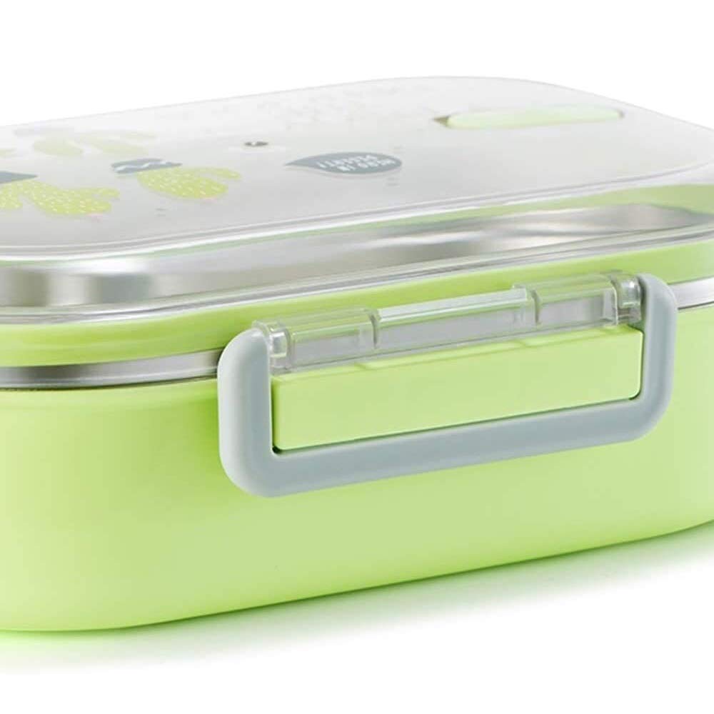 fiambrera, Fiambrera de acero inoxidable 304 grado alimenticio con compartimentos for adolescentes, hombres y mujeres(Grün)