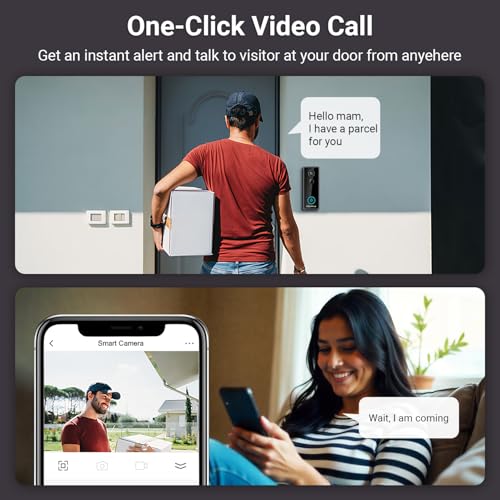 Image of trenzu Smart WiFi Video Door Bell Camera | 1080p Live View, Night Vision, 2-Way Audio, Motion Alerts | Wireless Video Door Camera System for Home | Chime, 25 Days Battery, App Control, Easy Install