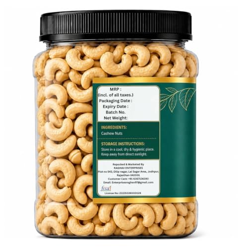 Image of NUTRIZAIKA Premium Cashew Nuts 100gm | Dry Fruits and Nuts Plain Kaju | 100% Unpolished | Crunchy & Fresh | Rich In Protein, Magnesium & Phosphorus Perfect for Gifting
