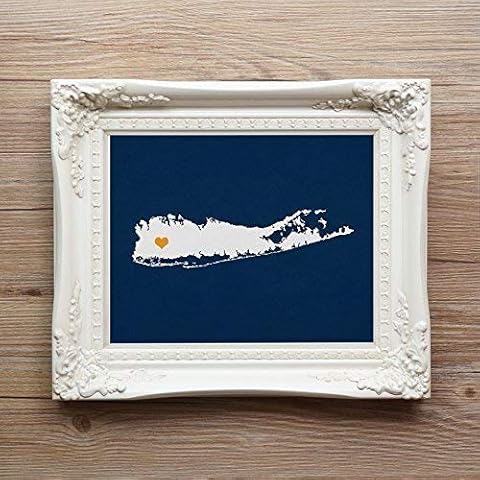 Long Island New York or ANY STATE Customized Map Art Print Wall Decor - choose your custom color and location Cover